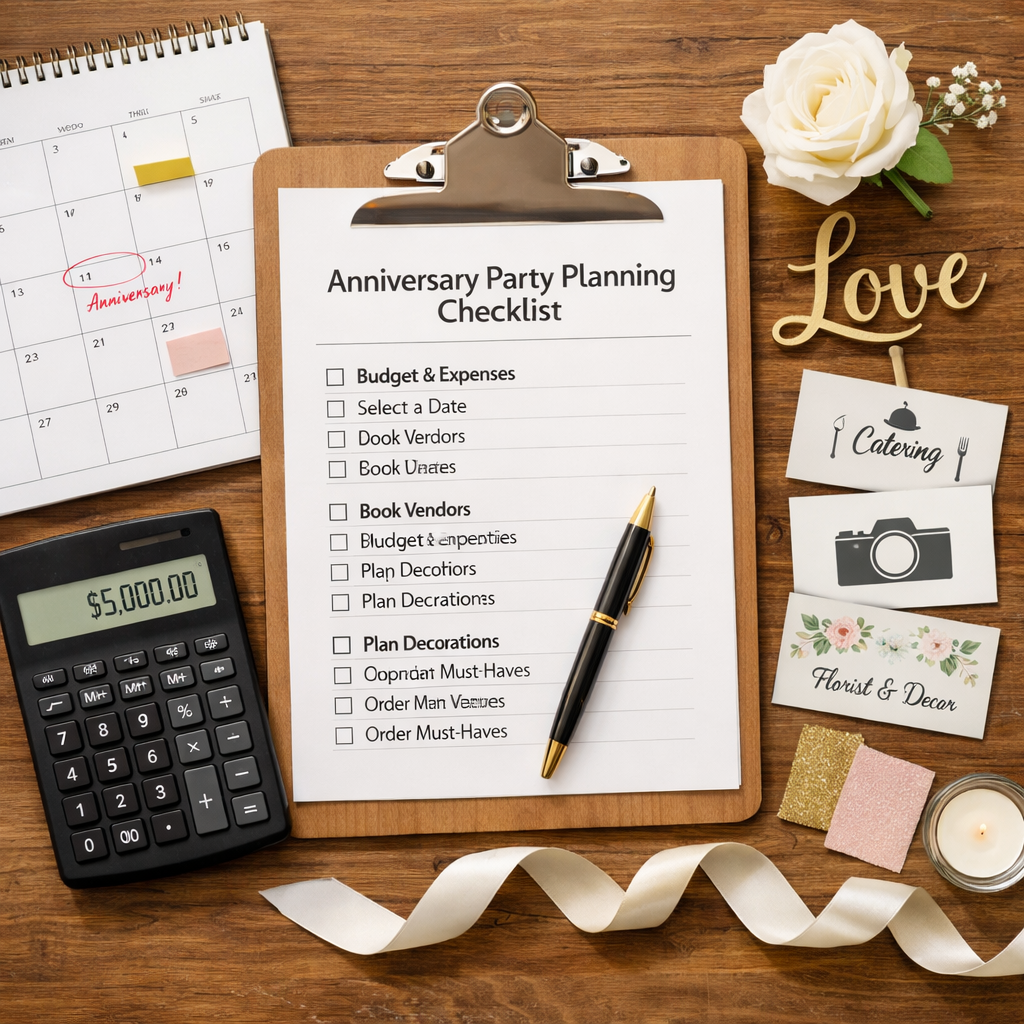Anniversary Party Planning Checklist: Budget, Timeline, Vendors, Must-Buys